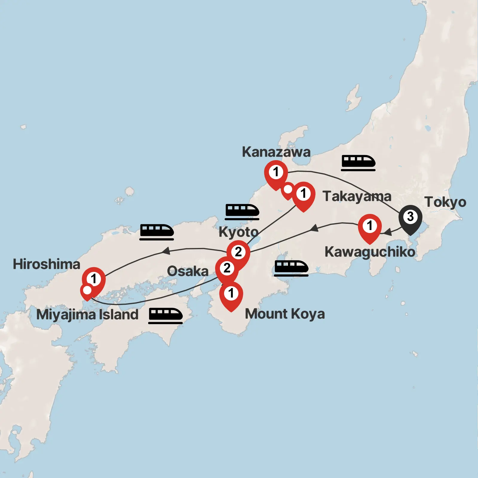Trip map & itinerary