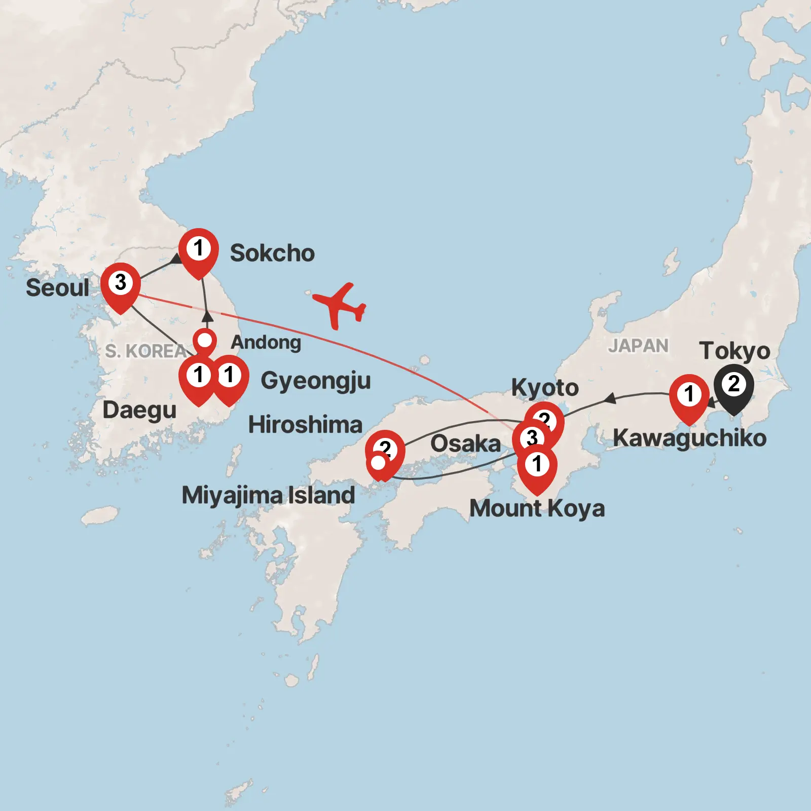 Trip map & itinerary
