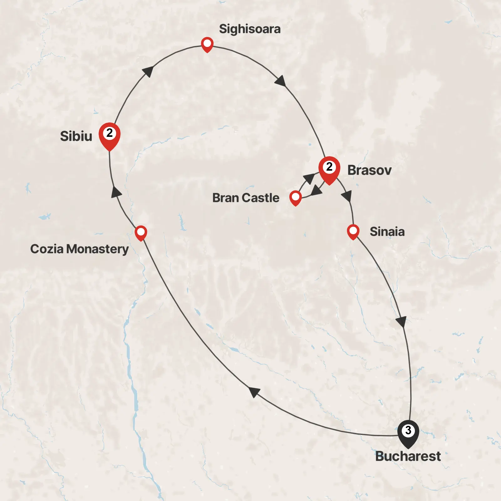 Trip map & itinerary